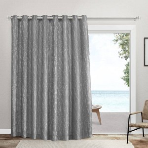 Forest Hill Patio Woven Blackout Grommet Top Single Curtain Panel - Exclusive Home - 1 of 4