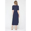Hello Miz Women's Hi-Low Short Sleeve V Neck Maternity Wrap Dress with Belt - 4 of 4