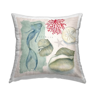 Stupell Industries Swimming Mermaid Marine Life, 18 x 18