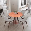 LeisureMod 36" Round Dining Table with MDF Top and Cherry Base – Modern Kitchen Dining Room Table - 2 of 4