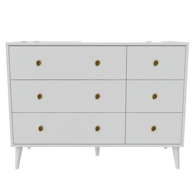 Novogratz Harper 6 Drawer Dresser - White