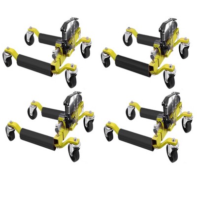 Garvee Car Wheel Dolly Set of 2/4, 1500LBS Capacity Car Dolly with Hydraulic Tire Jack for Vehicle Positioning for Truck RV Trailer, Yellow