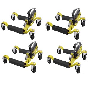 Garvee Car Wheel Dolly Set of 2/4, 1500LBS Capacity Car Dolly with Hydraulic Tire Jack for Vehicle Positioning for Truck RV Trailer, Yellow - 1 of 4