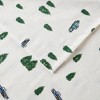 SUGIFT Green Trees & Trucks 3-Piece Flannel Sheet Set – Twin, Full, Queen, King Sizes - 4 of 4