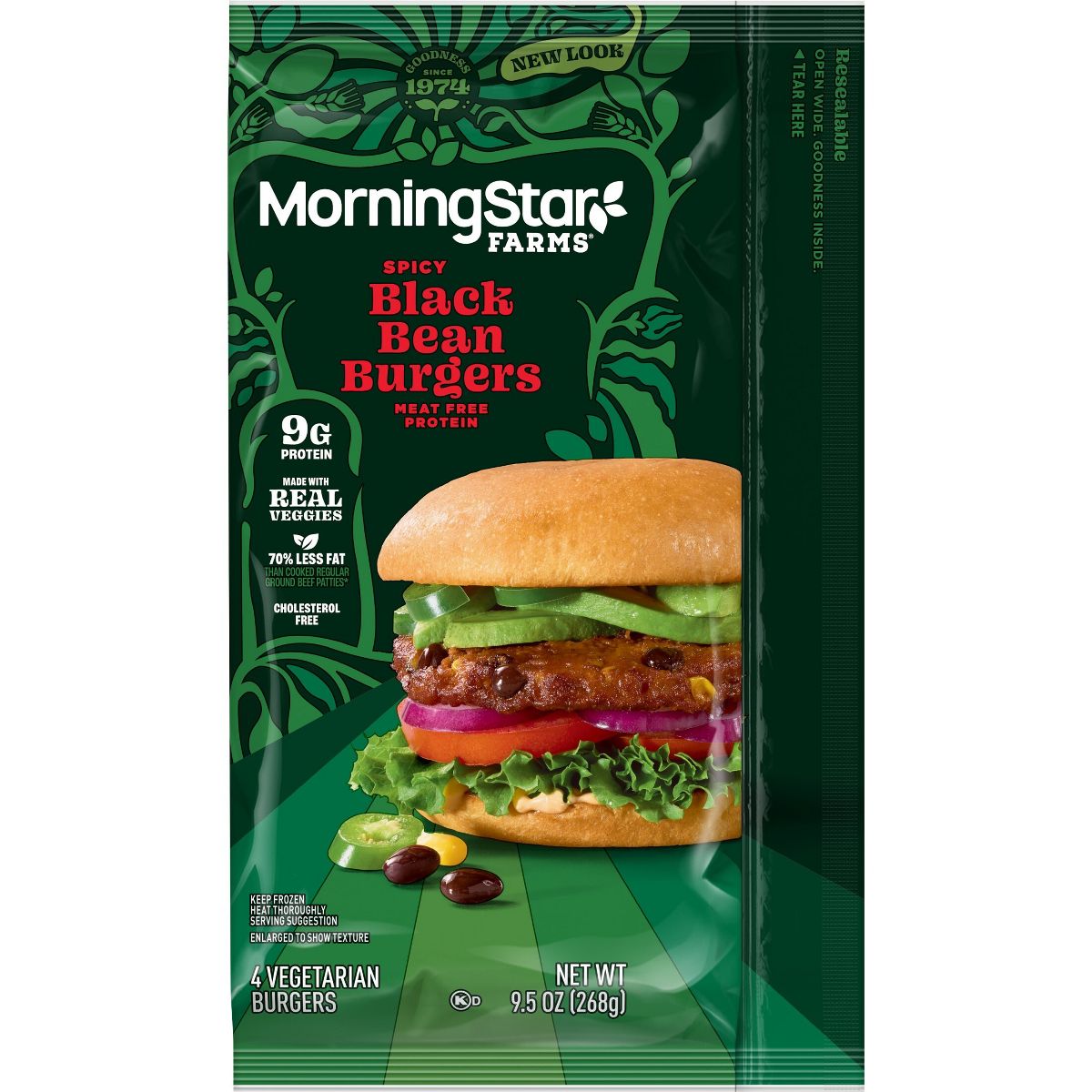 MorningStar Farms Veggie Frozen Burgers Spicy Black Bean - 9.5oz/4ct - thumbnail 8