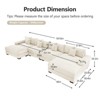Aukfa Oversized 170" Modular Sectional Sofa with 2 Ottoman, Cream Corduroy, Thick Armrests, Ergonomic Cushions, Easy Assembly for Living Room - 4 of 4