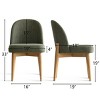 Upholstered Linen Dining Chairs with Solid Wood Legs, Modern Armless Fabric Chairs for Dining Room or Kitchen Table-Maison Boucle - 3 of 4