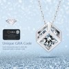 Moissanite Necklace for Women, 1 Carat Cube Moissanite Birthstone Pendant with 925 Sterling Silver Chain for Wife, Mother Jewelry Gifts - 4 of 4