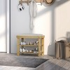 FURNIinspire Shoe Racks Shoe Storage Shelf Living Room Free Standing Shoe Organizer with Seat for Entryway Hallway, Brown, 11.4"*23.6"*19.3" - 2 of 4