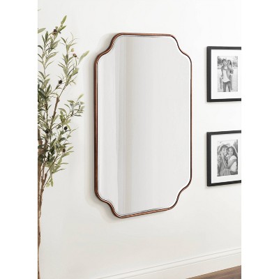 Bronze Scalloped Rectangular Wood Vanity Mirror 24"x36"