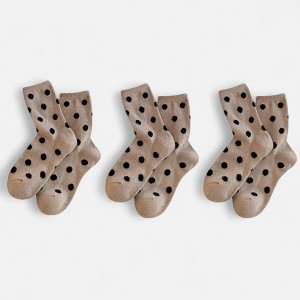 Anna-Kaci Women's 3-Pack Polka Dot Ankle Socks with Soft Knit Texture and Classic Dotted Design - 1 of 1