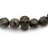 Steeltime Men's black lava beaded bracelet with black ip stainless steel skull - 2 of 4