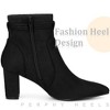 Perphy Women's Pointed Toe Bow Chunky Heel Ankle Boots - 4 of 4