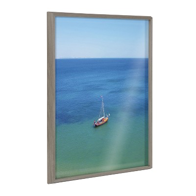 Kate and Laurel Blake A Lagos Sail Framed Printed Art by Rachel Bolgov, 24x32, Gray