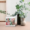 Groovy Retro Merry Christmas Wooden Signs - Disco Era Decor for Home Office Desk Table Shelf, 5x5 Inch - 4 of 4