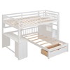 Whisen Full Over Twin Bunk Bed with Built-in Desk, Shelves, Multiple Drawers and Storage Staircase - 4 of 4