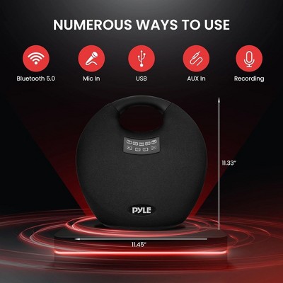 Pyle 5.25" Portable Wireless Bluetooth Speaker System with IPX4 Waterproof Rating and Wireless Microphone - PNX6WPBK - Thumbnail 3