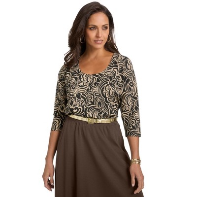 Jessica London Women's Plus Size Stretch Cotton Scoop Neck Tee