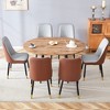 7-Piece Extendable Dining Set with MDF Table and 6 PU Armless Chairs - 2 of 4