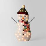 36" Incandescent Fabric Snowman Christmas Novelty Sculpture Light White - Wondershop™