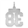 Black Bow Jewelry Sterling Silver, Athletic Collection, Small Polished Number 38 Pendant - 3 of 4