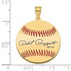 Black Bow Jewelry 14K Gold Plated Phil Rizzuto Signature MD Enamel Baseball Pendant - 4 of 4