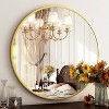 Round Mirror 30 Gold Wall Mirrors Vanity Mirror with Brushed Aluminum Alloy Frame Modern - 2 of 4