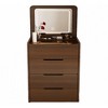 FONTOI 3 in 1 Vanity Table with Plip Top Mirror, Dressing Table with Visible Desktop for Bedroom, Walnut, 15.7"*47.2"*23.6" - 2 of 4