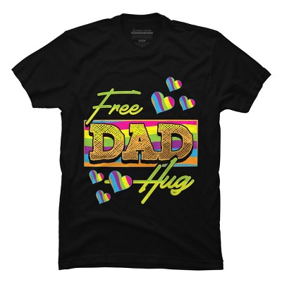Adult Design By Humans Father's Day Free Dad Hugs Pride Hearts By daddy1993 T-Shirt