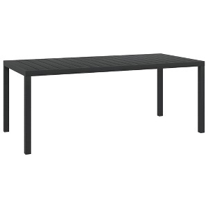 Garden Dining Table Black Aluminum and WPC - 1 of 4