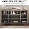 34" Washed Ash Tall TV Stand for 65" TVs, Entertainment Center with Storage Cabinets, LED Light, Power Outlet, Media Console - 4 of 4