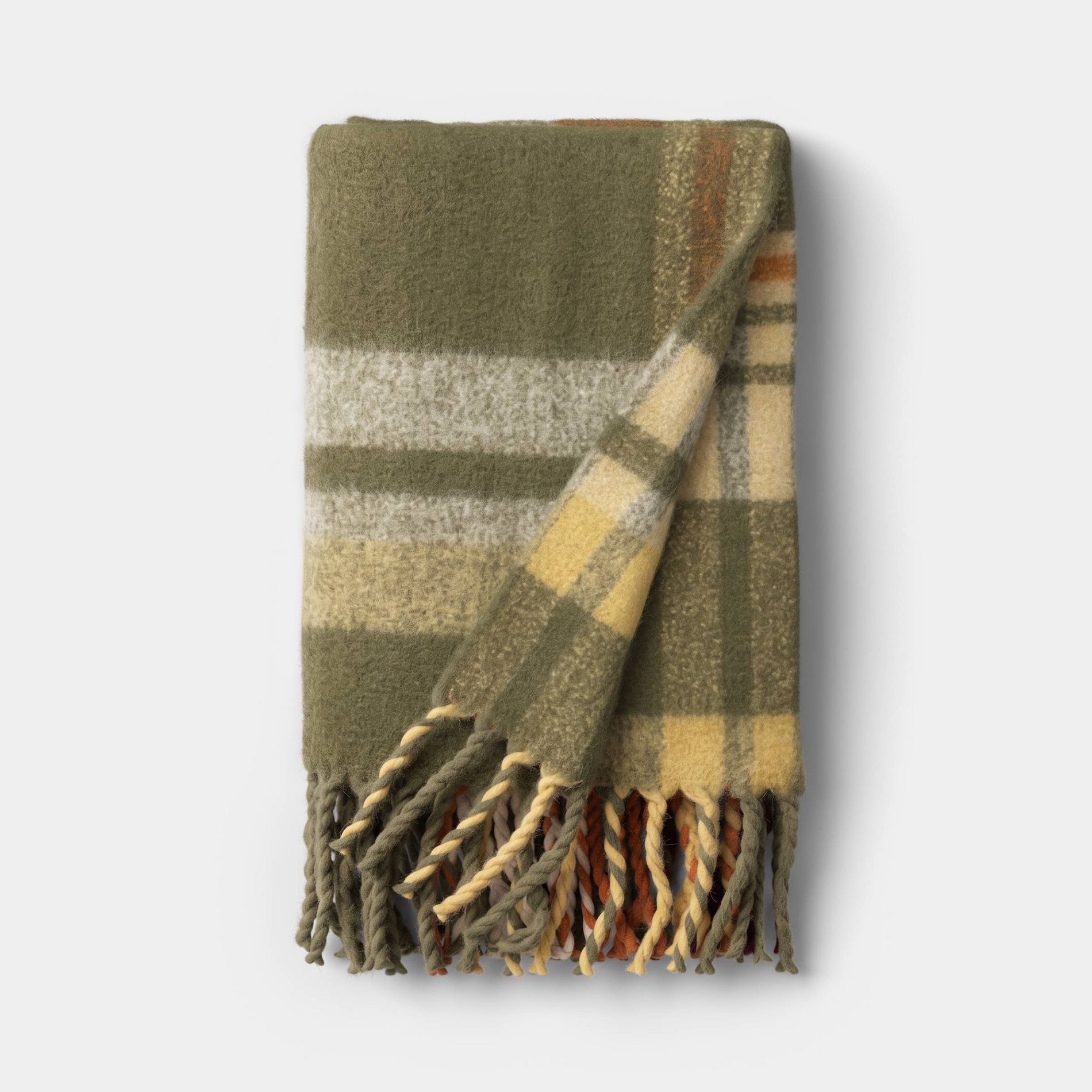 Plaid Faux Mohair Throw Blanket - Threshold™