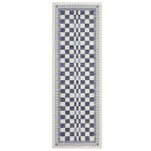 Machine Washable Area Rug for Living Room Geometric Printed Floor Cover Non Slip Checkered Rugs Stain Resistant Low Pile Carpet for Bedroom Kitchen - 1 of 4