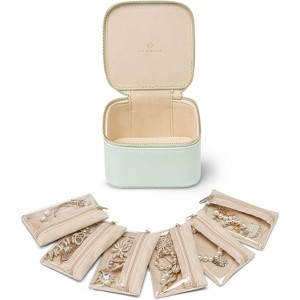 6-Piece Travel Jewelry Pouch Set, Clear Velvet Zipper Bags for Organized Storage, Gift for Women & Girls - 1 of 4