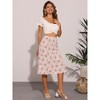 INSPIRE CHIC Women's Print Floral Peasant Elastic Waist A-Line Midi Skirts - 2 of 4