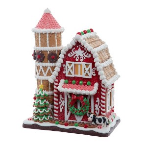 Kurt Adler 12-Inch Battery-Operated LED Gingerbread Barn - 1 of 4