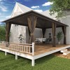 YARDSIGHT Hardtop Gazebo, Aluminum Frame Permanent Pavilion with Curtains and Netting,Double Roof,Designed for Garden, Lawns, Patio - 2 of 4