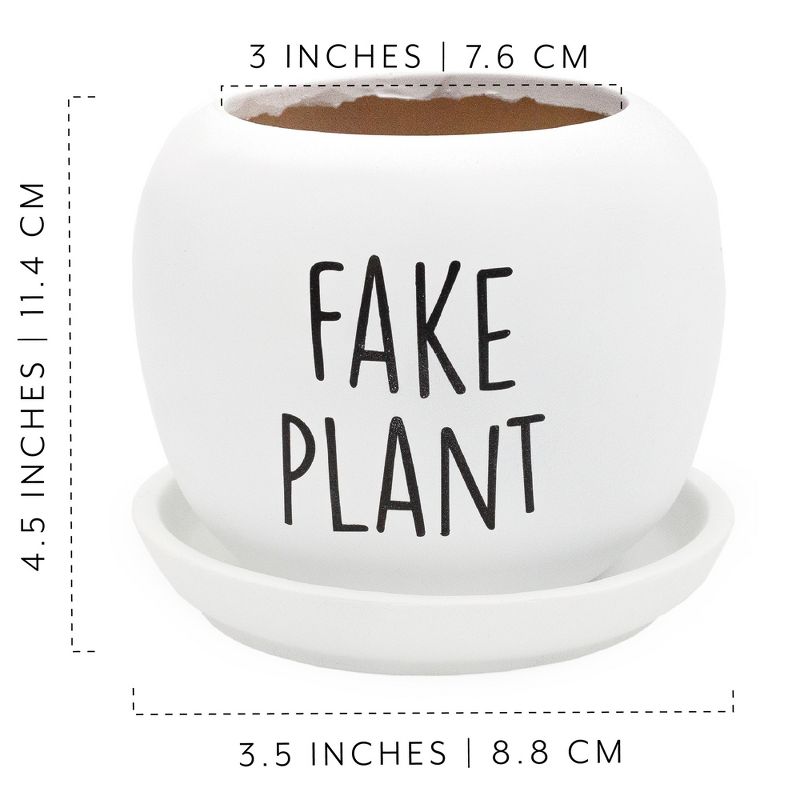 Esterno Fake Plant Planter Pot; Small Resin Decorative Container for Indoor/Outdoor Gardening, 3 of 9