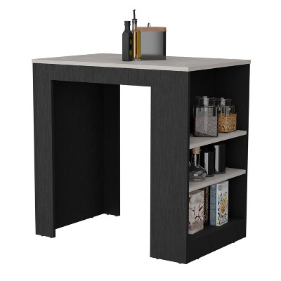 Depot E-Shop Kitchen Island, Kitchen Bar Table 36" H, 3-Side Shelves