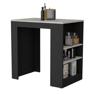 Depot E-Shop Kitchen Island, Kitchen Bar Table 36" H, 3-Side Shelves - 1 of 4