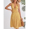 Women's Summer Sundress Sleeveless Halter Neck Spring 2025 Floral with Pocket Elastic Waist Ruffle Mini Dresses - 4 of 4