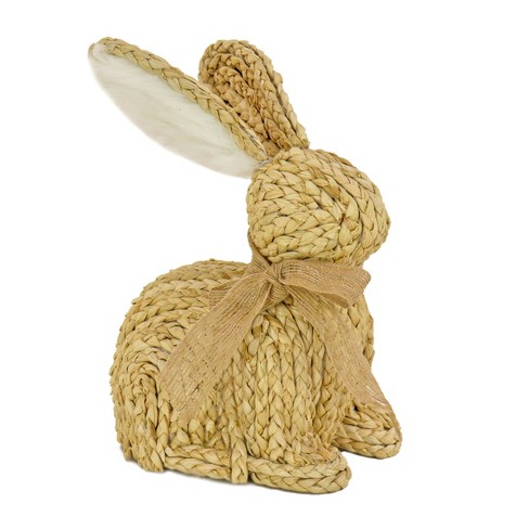 Tiitstoy Easter Bunny Wood Sign, Easter Wooden Rabbit Ornaments Bunny Decor with Rope for Easter Party, Family Gathering, Table, Office, Holiday