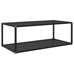 vidaXL Coffee Table Black 31.5"x31.5"x13.8" Tempered Glass - 1 of 1