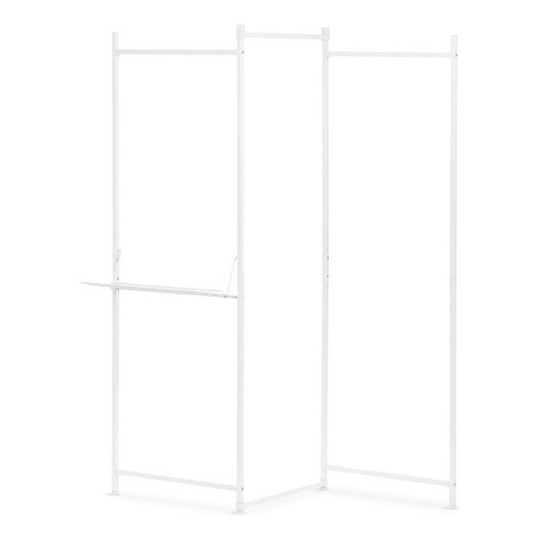 Iris 3 Panel Free Standing Metal, White Coat Rack Free Standing