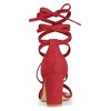 Allegra K Women's Back to College Open Toe Lace Up Chunky High Heels Strappy Sandals - 3 of 4