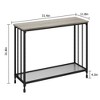 33.5 Inch Entrance Table,Sofa Table with Glass Shelf and Metal Frame Narrow Entrance Table - 3 of 4