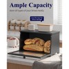 MOEPISY Wooden Bread Box for Kitchen Countertop, Large Capacity Kitchen Countertop Organizer Black - 3 of 4