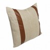 HomeRoots 20" X 20" Beige And Brown Linen Striped Zippered Pillow - 4 of 4