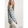 Slickblue Women's Striped Long Sleeve Top, Round Neck Shirt for Casual Wear, S, Grey/White - 3 of 4
