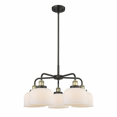 Bell - 5 Light Stem Hung Chandelier In Art Deco Style-14.75 Inches Tall and 26 Inches Wide